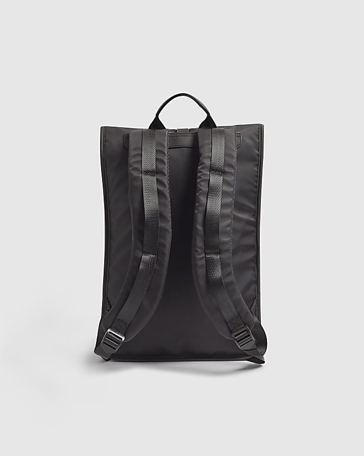 Black Roll Top Backpack