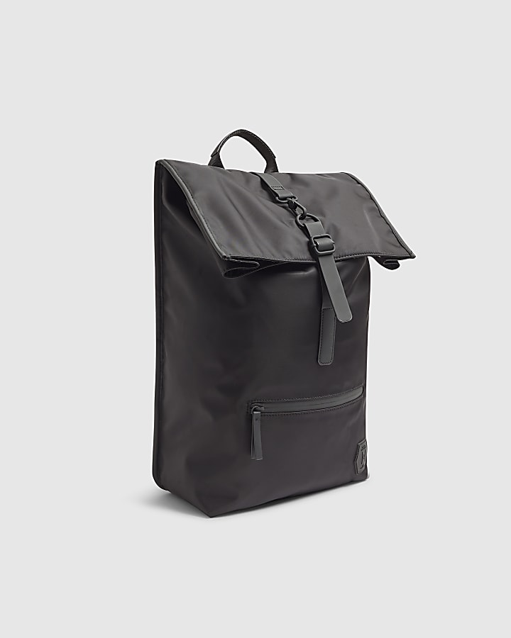 Black Roll Top Backpack