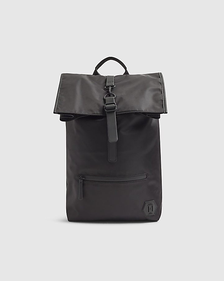 Black Roll Top Backpack