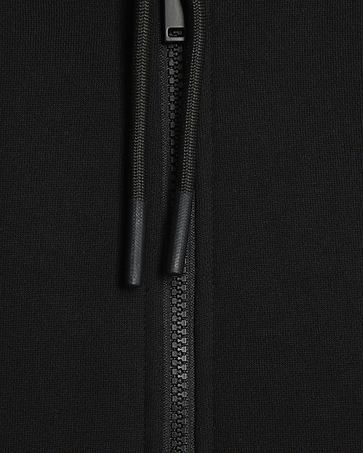 Black Regular Fit Faux Fur Lined Hoodie