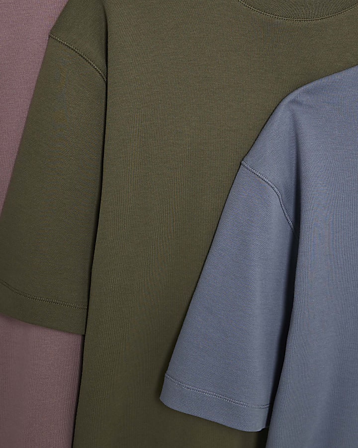 Blue Slim Fit Pack Of 4 T-Shirts