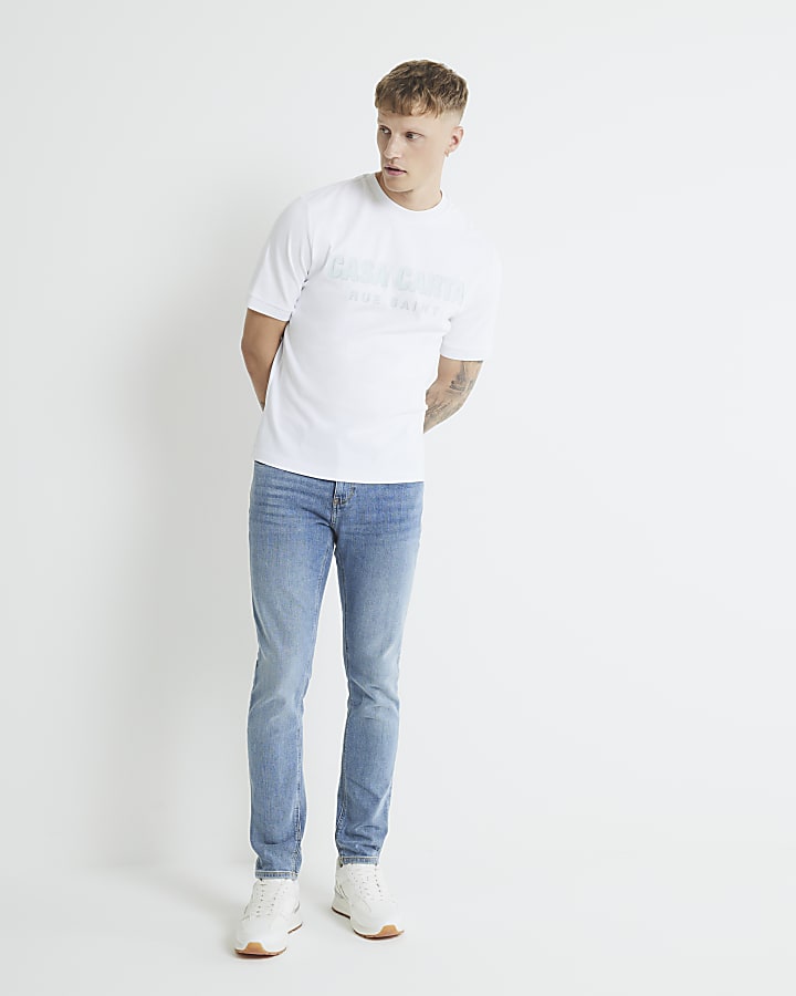 White Slim Fit Casa Carta T-Shirt