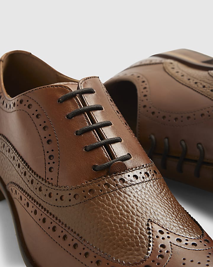 Brown Leather Brogue Shoes