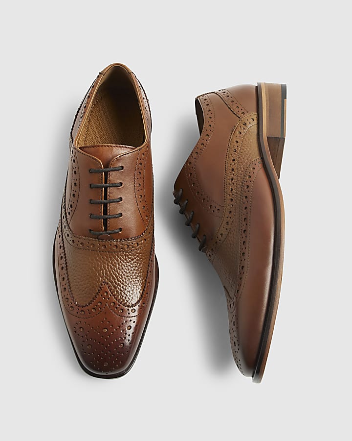 Brown Leather Brogue Shoes