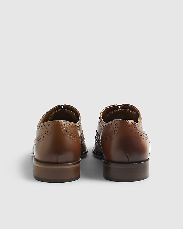 Brown Leather Brogue Shoes