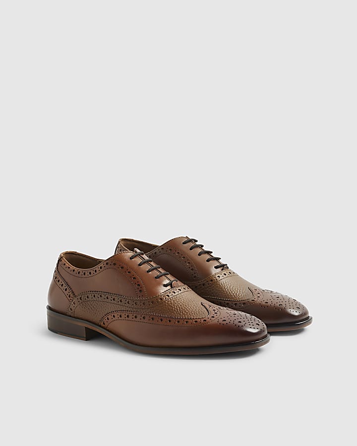 Brown Leather Brogue Shoes