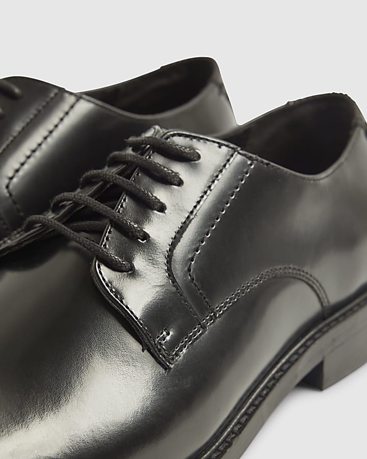 Black Leather Derby Shoes