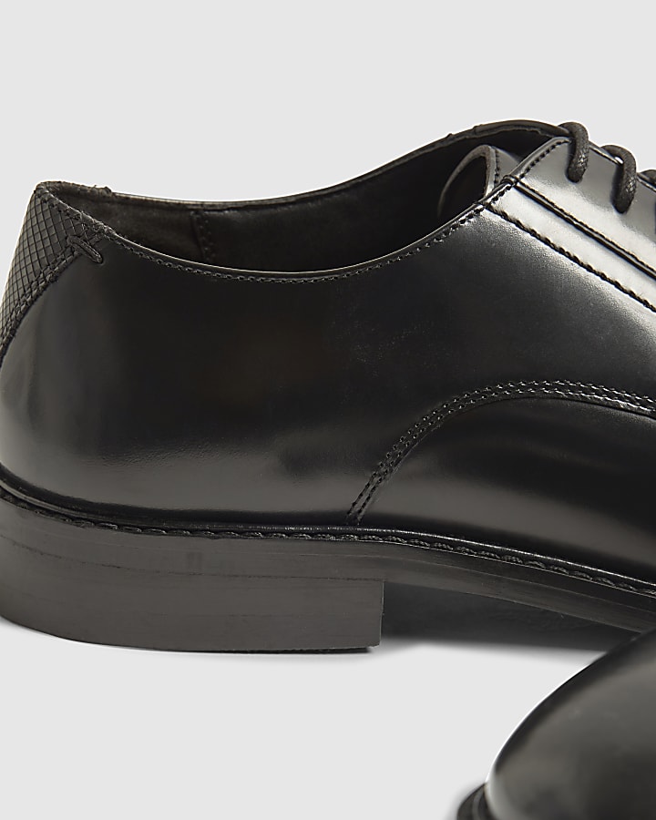Black Leather Derby Shoes
