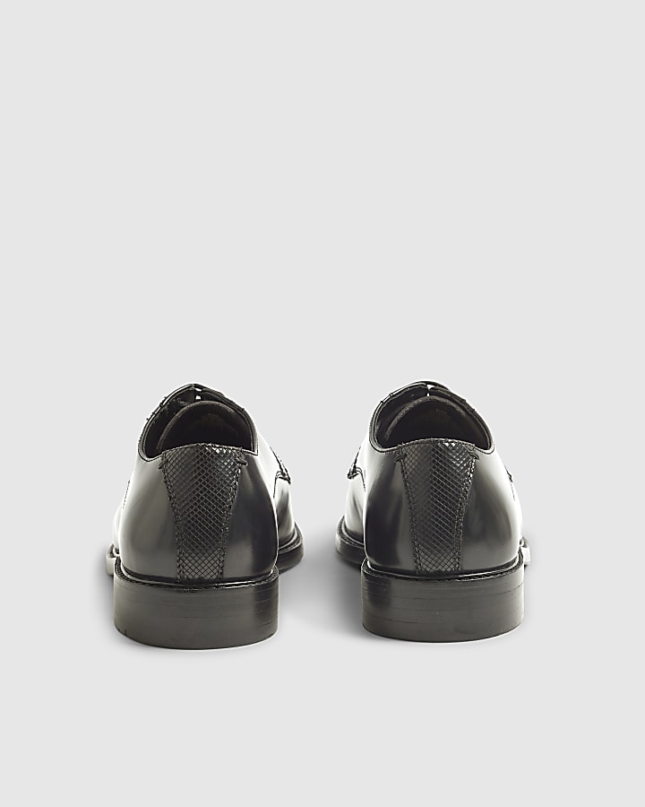 Black Leather Derby Shoes