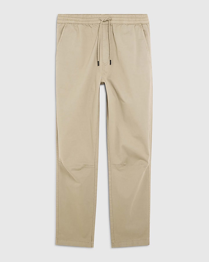 Beige Pull On Joggers