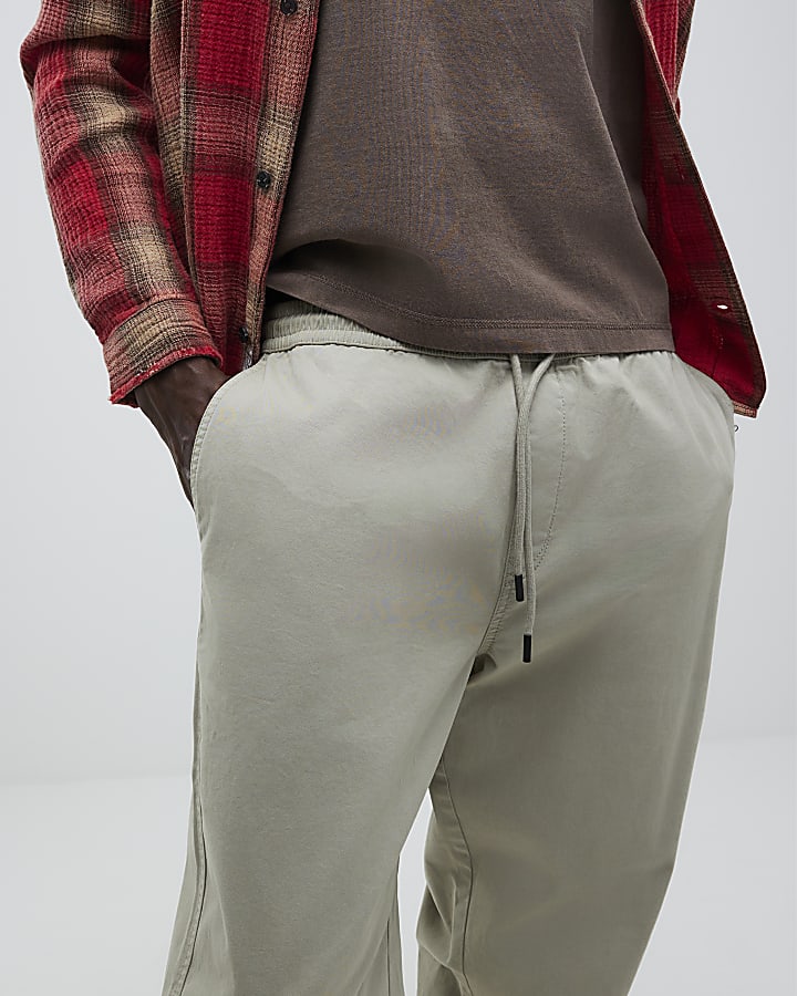 Beige Pull On Joggers