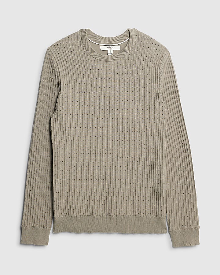 Grey Long Sleeve Muscle Fit Jumper
