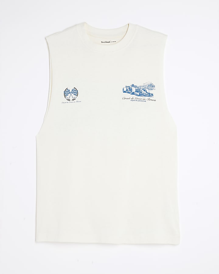 Cream Circuit De Croix Tank Top