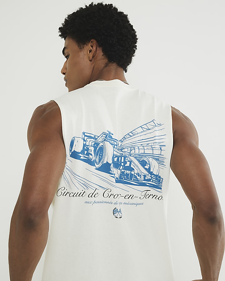Cream Circuit De Croix Tank Top