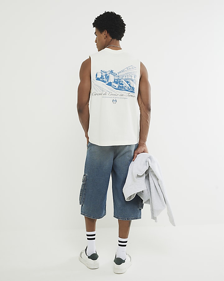 Cream Circuit De Croix Tank Top