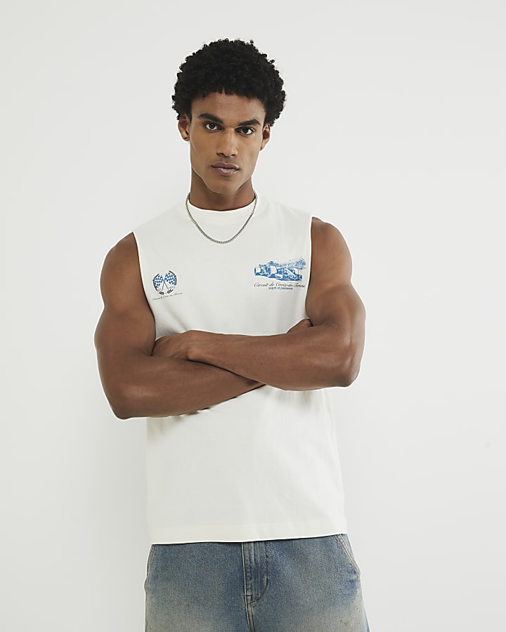 Cream Circuit De Croix Tank Top