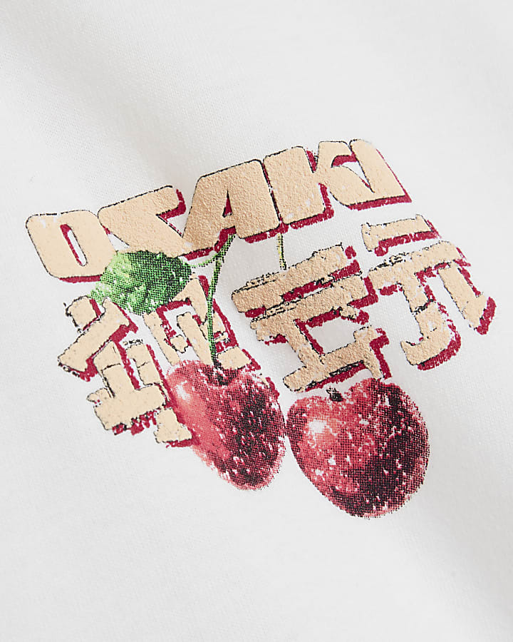 White Regular Fit Japanese Cherry T-Shirt