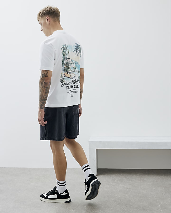 White Regular Fit Grand Hotel T-Shirt