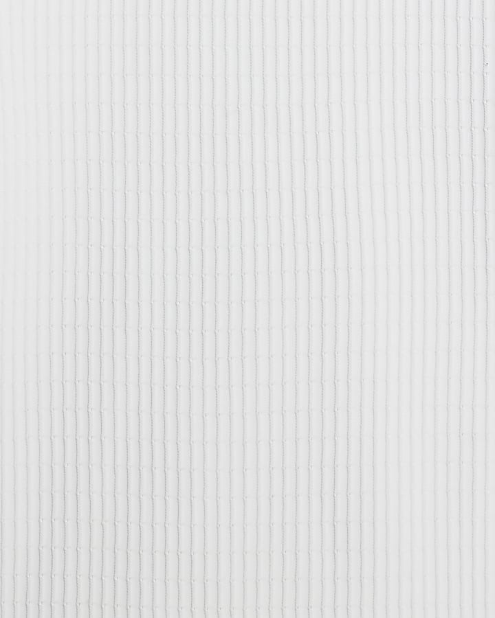 White Long Sleeve Knitted Funnel Jumper