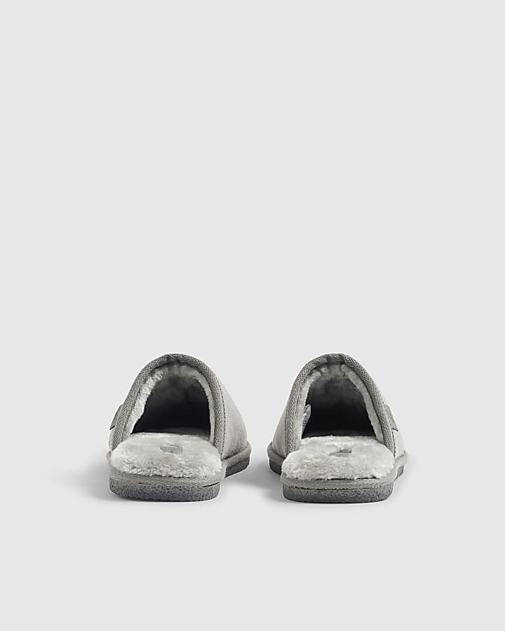 Grey Mule Slippers