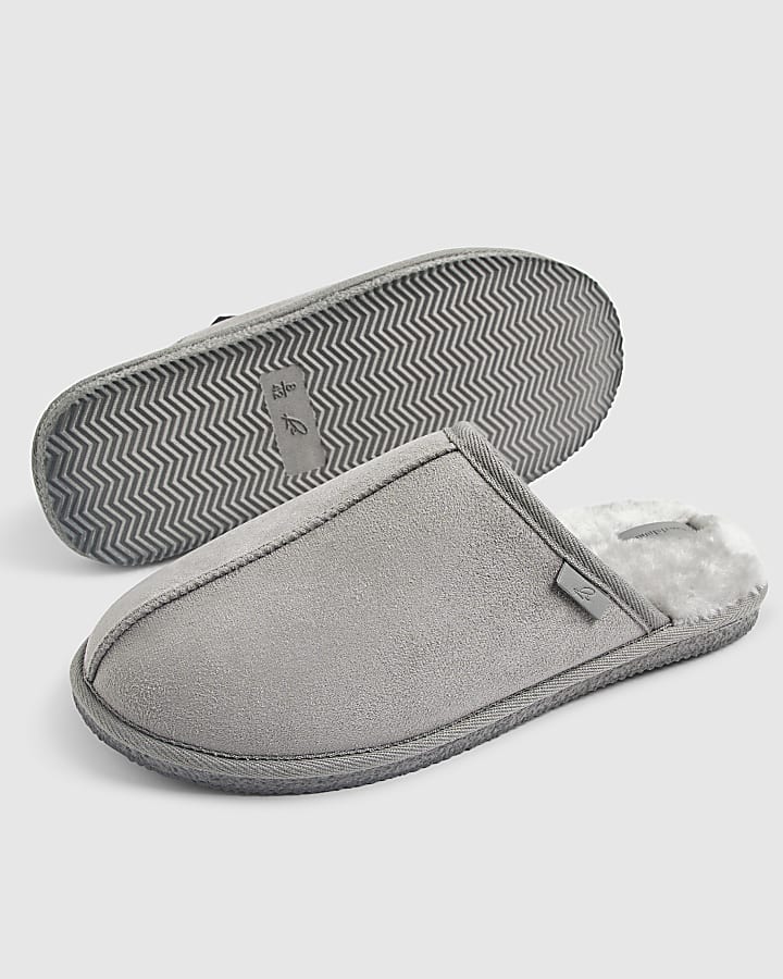 Grey Mule Slippers