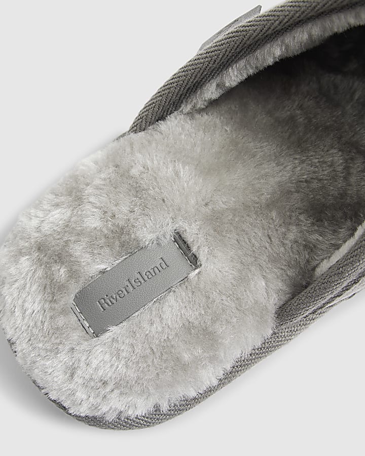 Grey Mule Slippers