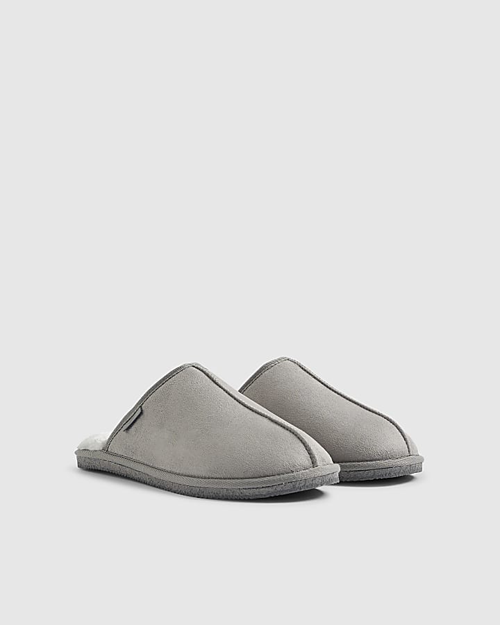 Grey Mule Slippers