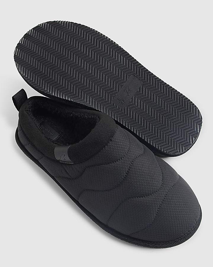 Black Quilted Slipper