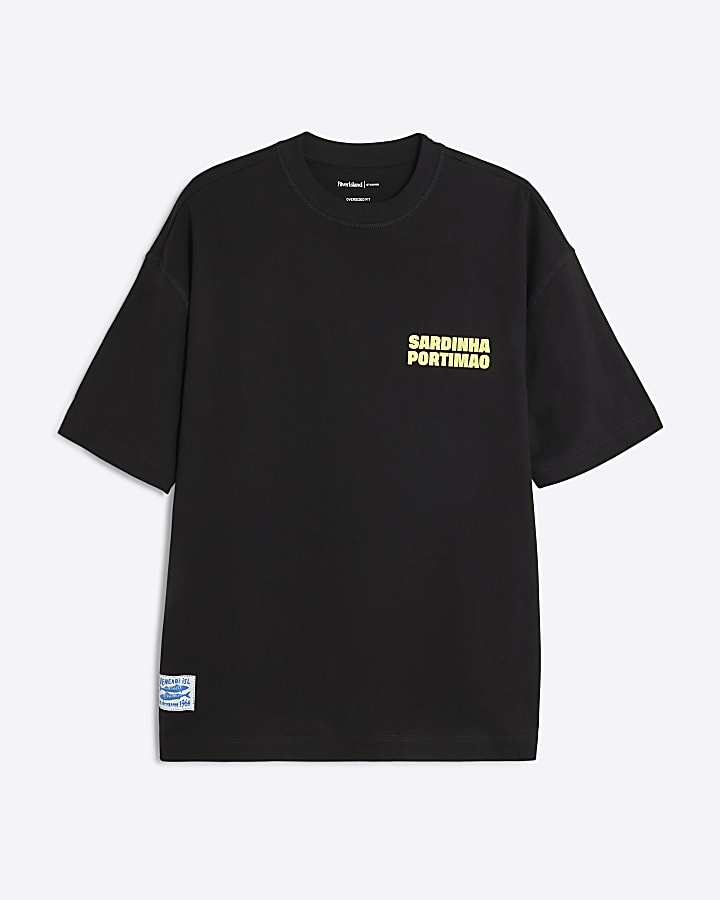 Black Boxy Fit Sardine Tin T-Shirt