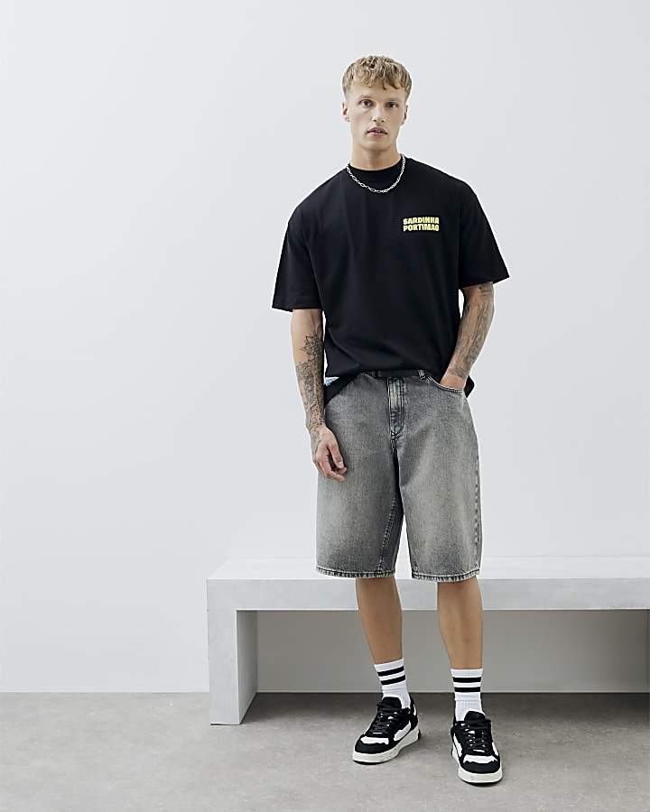 Black Boxy Fit Sardine Tin T-Shirt