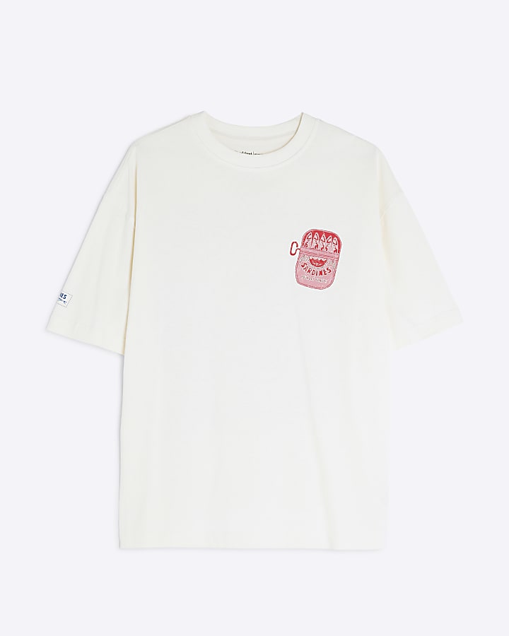 Beige Boxy Fit Sardine T-Shirt