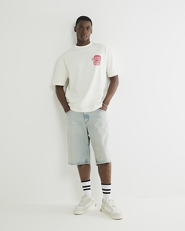 Ecru Boxy Fit Sardine T-Shirt