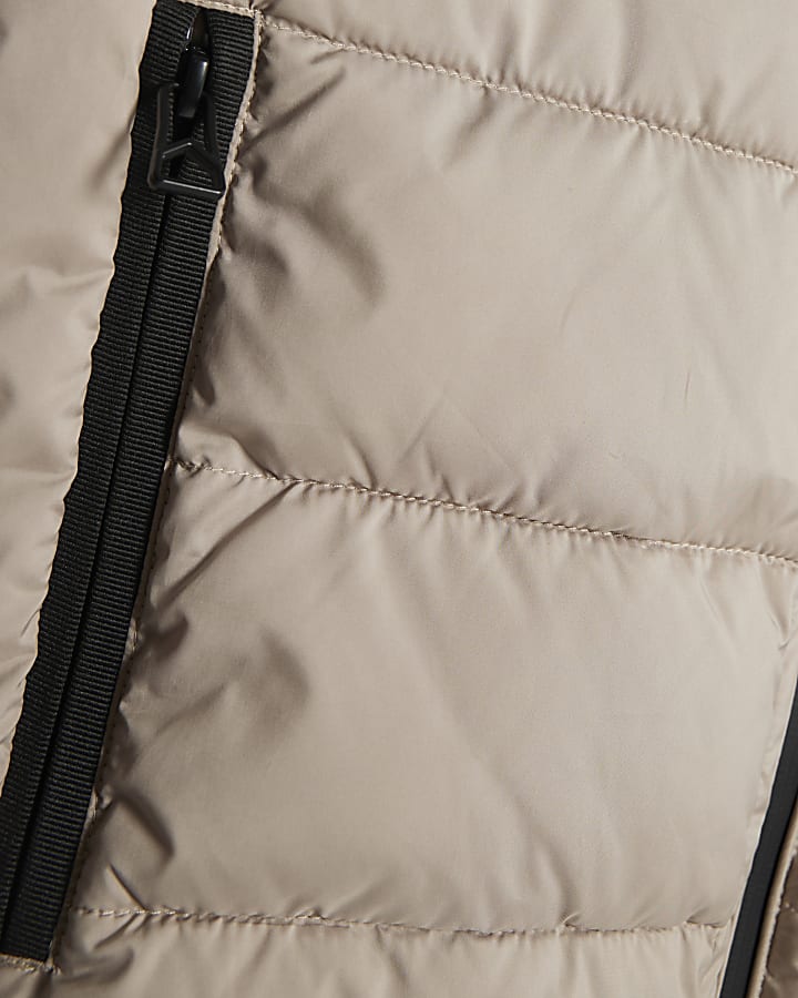 Beige  Hooded Puffer Jacket