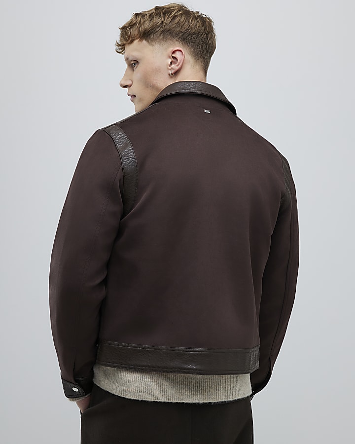 Brown Faux Leather Jacket