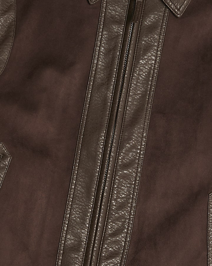 Brown Faux Leather Jacket