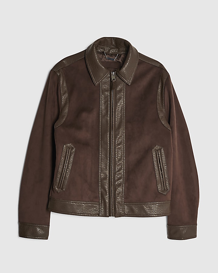 Brown Faux Leather Jacket