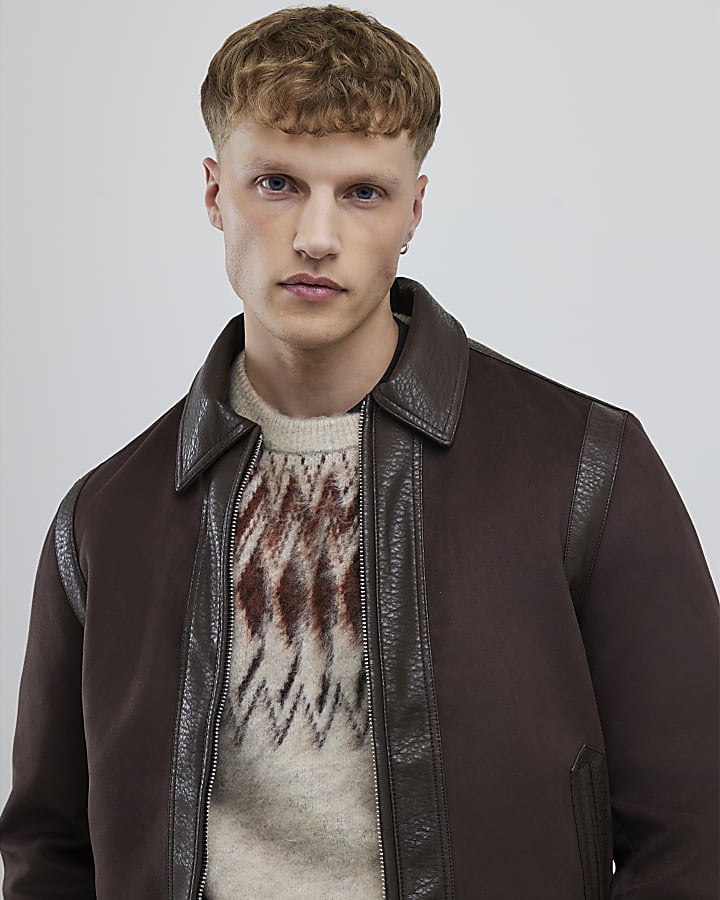 Brown Faux Leather Jacket