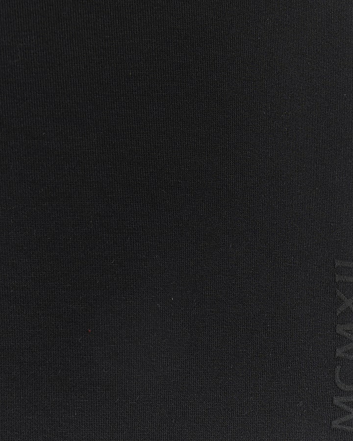 Black Regular Fit Drawstring Jersey Shorts