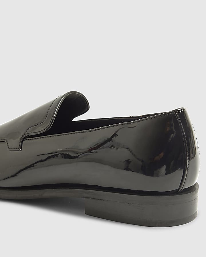 Black Patent Saddle Loafers