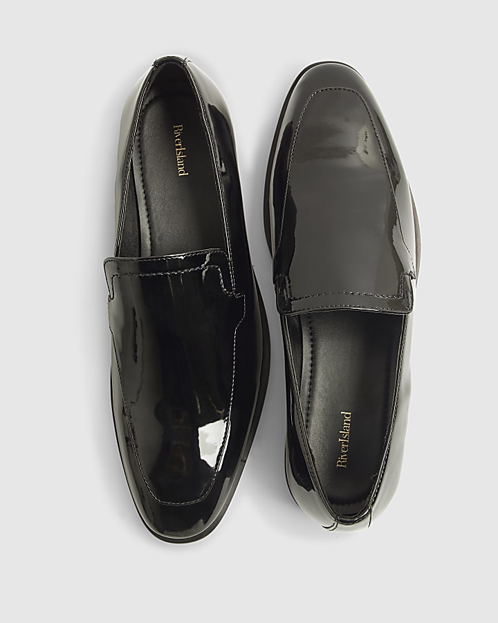 Black Patent Saddle Loafers