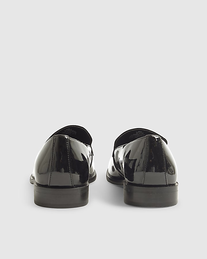 Black Patent Saddle Loafers