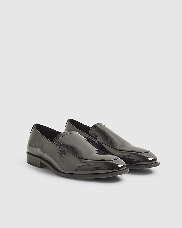 Black Patent Saddle Loafers