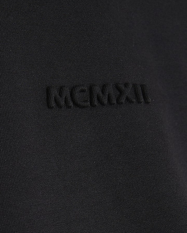 Black Slim Fit Embossed MCMXI T-Shirt