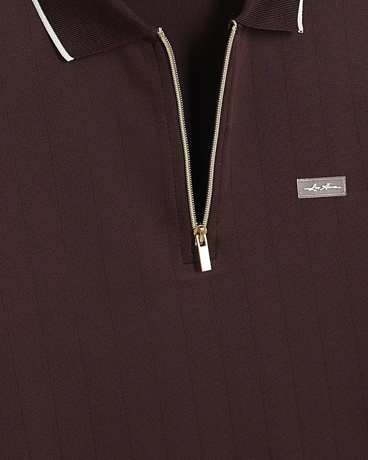 Red Muscle Fit Les Amis Stripe Polo Shirt