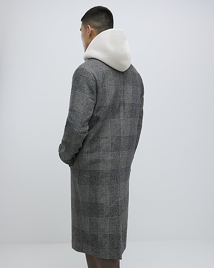 Grey Check Overcoat