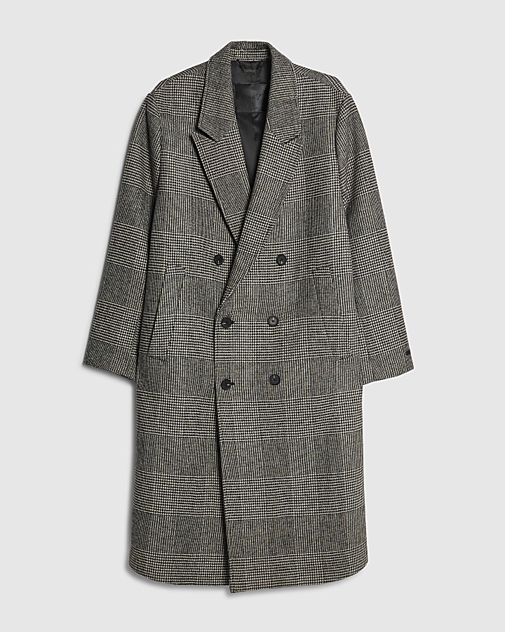 Grey Check Overcoat