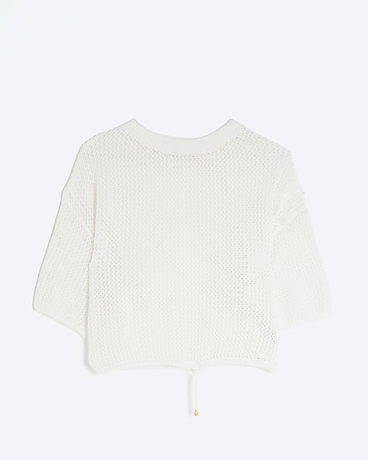 Khaki Regular Fit Striped Crochet Shirt