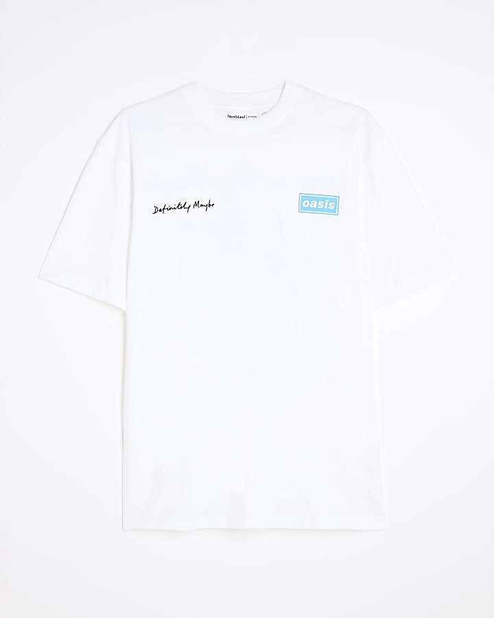 White Regular Fit Oasis Definitely T-Shirt