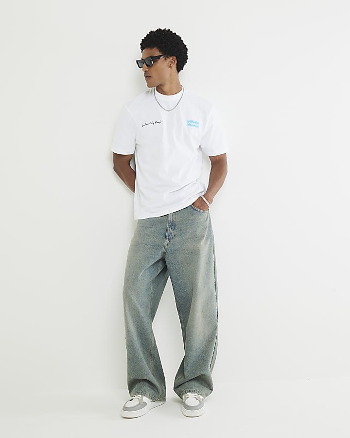 White Regular Fit Oasis Definitely T-Shirt