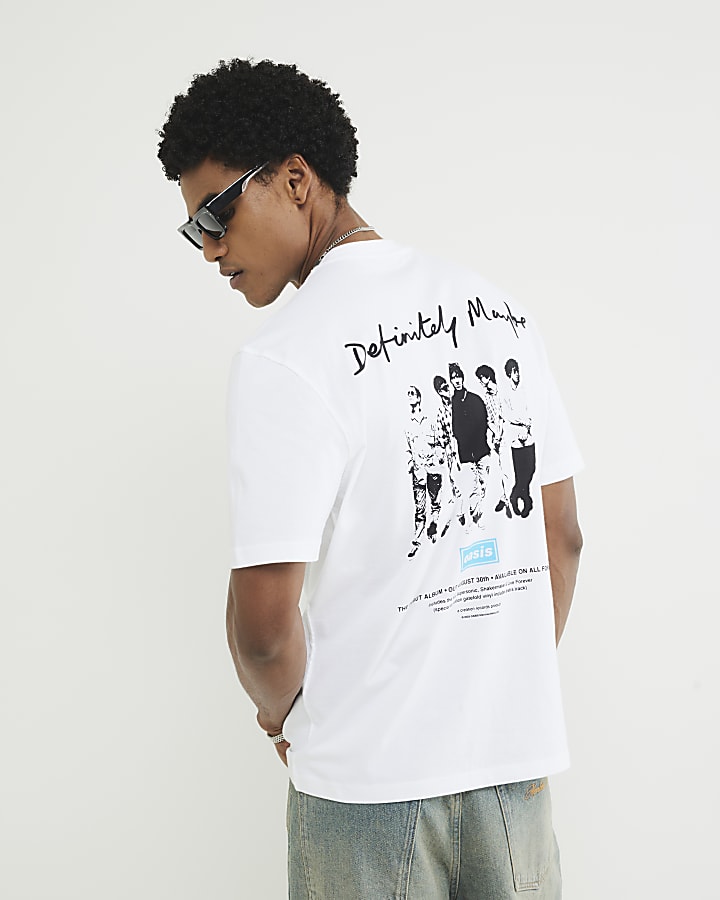 White Regular Fit Oasis Definitely T-Shirt